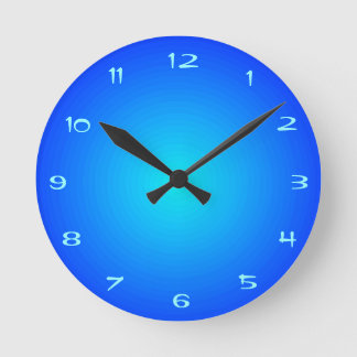 Horloge Ronde Illuminated Effect on Blue Aqua Kitchen Clocks