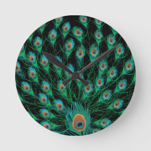 Horloge Ronde Illustration avec des plumes de paquetage sur le n