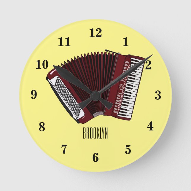 Horloge Ronde Illustration d'accordion (Recto)