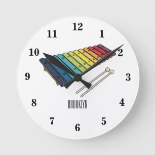 Horloge Ronde Illustration de bande dessinée en Xylophone
