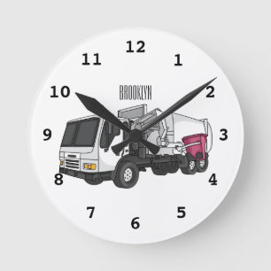 Horloge Ronde Illustration de camion à ordures