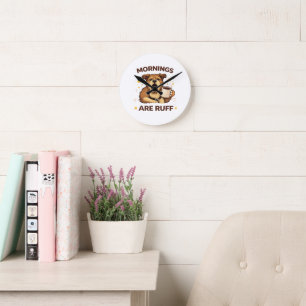 Horloge Ronde Illustration de chien confortable