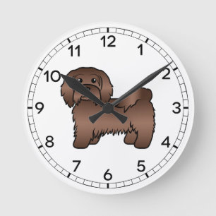 Horloge Ronde Illustration de chien de dessin animé mignon Havan