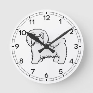 Horloge Ronde Illustration de chien de dessin animé mignon Havan