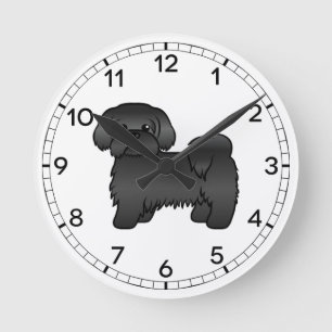 Horloge Ronde Illustration de chien de dessin animé mignon Shih 