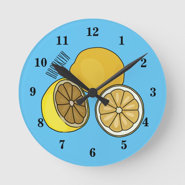 Horloge Ronde Illustration de citron (Recto)