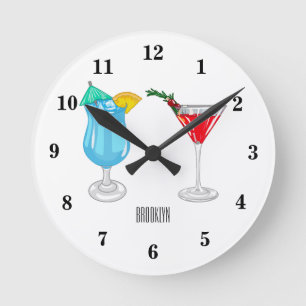 Horloge Ronde Illustration de cocktail