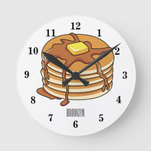 Horloge Ronde Illustration de dessin animé de Pancake
