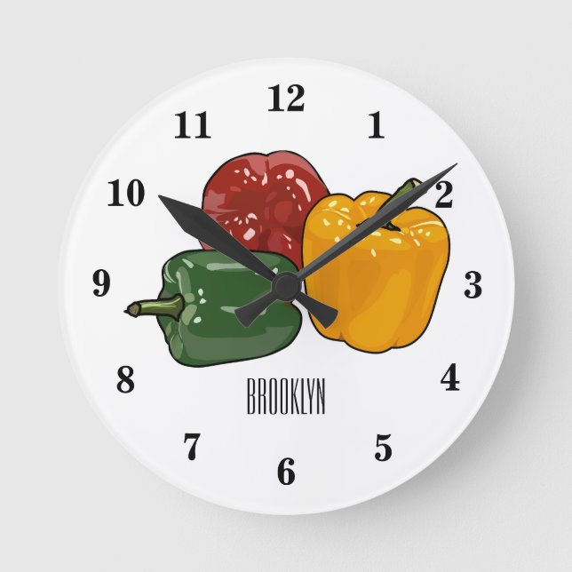 Horloge Ronde Illustration de dessin de Capsicum (Recto)