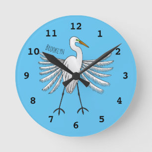 Horloge Ronde Illustration de dessin d'oiseau de grand feu 