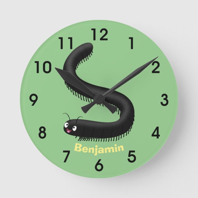 Horloge Ronde Illustration de dessin mignon millipede (Recto)