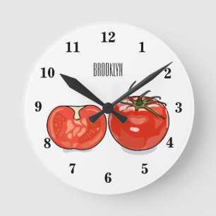 Horloge Ronde Illustration de dessin sur la tomate