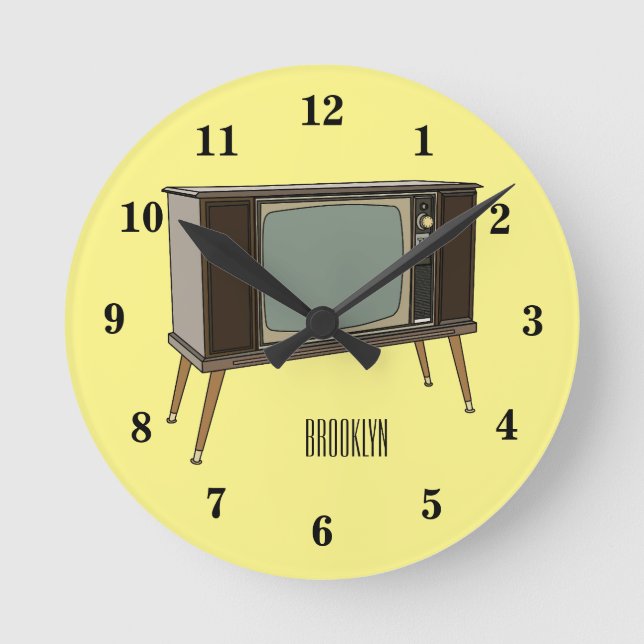 Horloge Ronde Illustration de dessin télévisé (Recto)