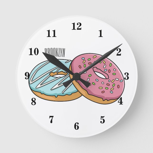 Horloge Ronde Illustration de Donut (Recto)