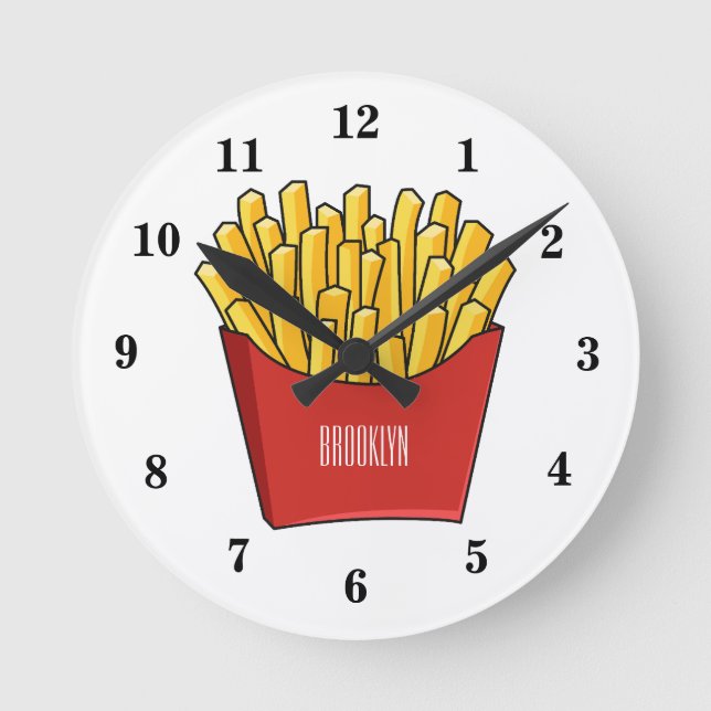 Horloge Ronde Illustration de frites (Recto)