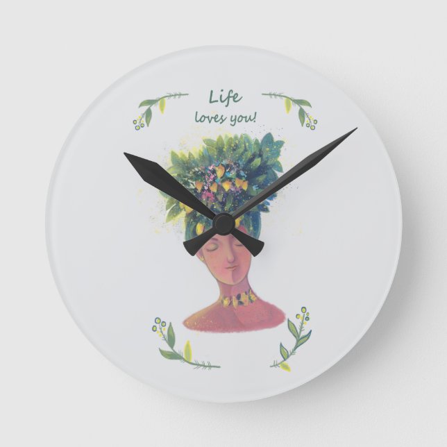 Horloge Ronde Illustration de fruits de Saint Valentin (Recto)