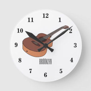 Horloge Ronde Illustration de guitare acoustique