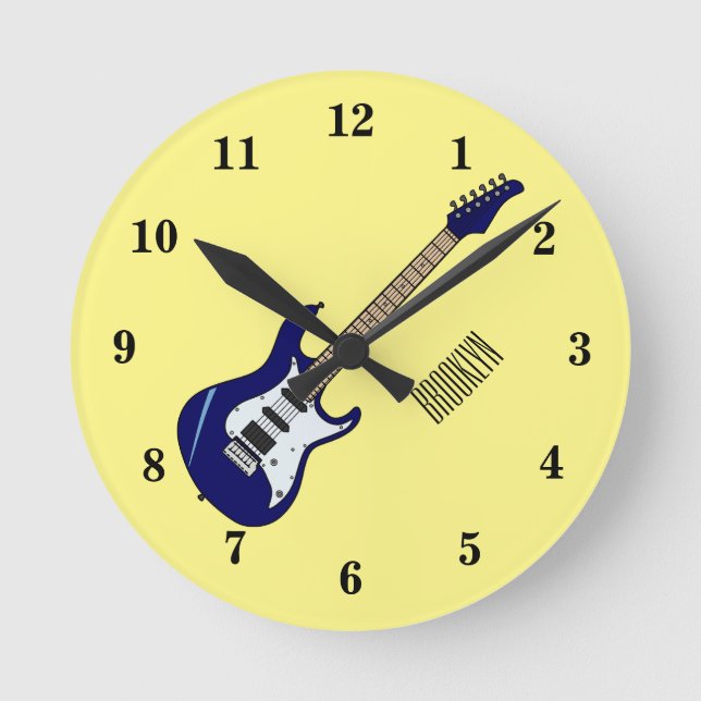 Horloge Ronde Illustration de guitare électrique (Recto)