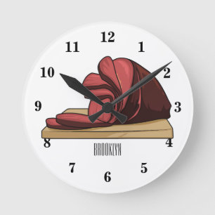 Horloge Ronde Illustration de jambon