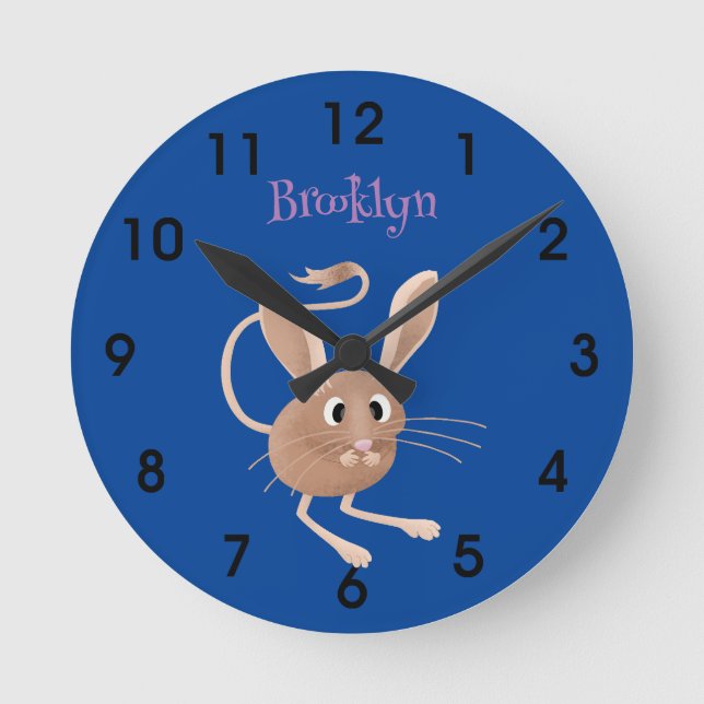 Horloge Ronde Illustration de jerboa aux longues oreilles (Recto)