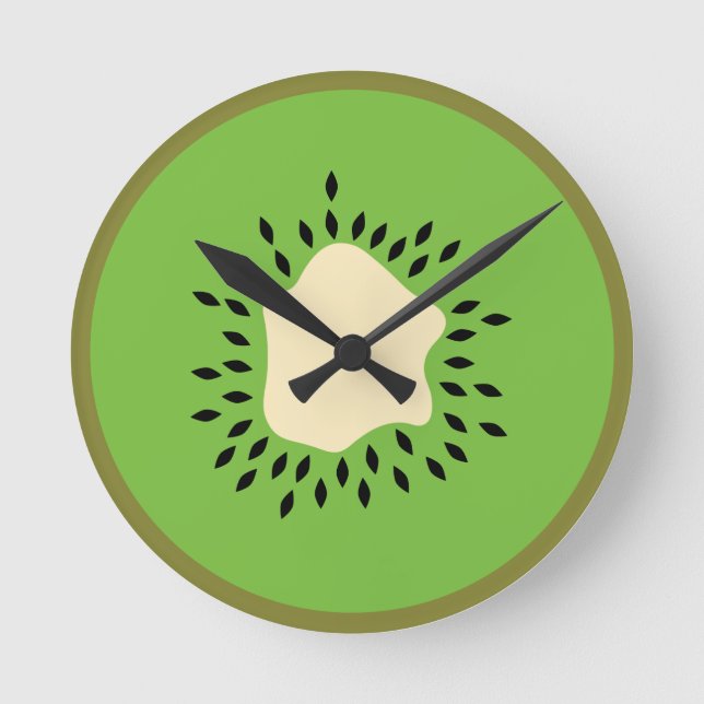 Horloge Ronde Illustration de kiwi (Recto)