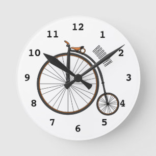 Horloge Ronde Illustration de la bande dessinée de vélo à grande