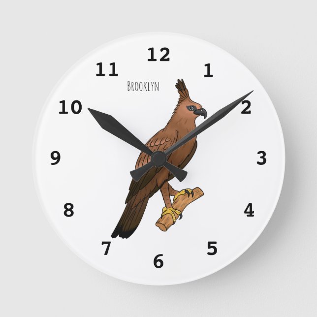 Horloge Ronde Illustration de l'aigle à faucon de Javan (Recto)