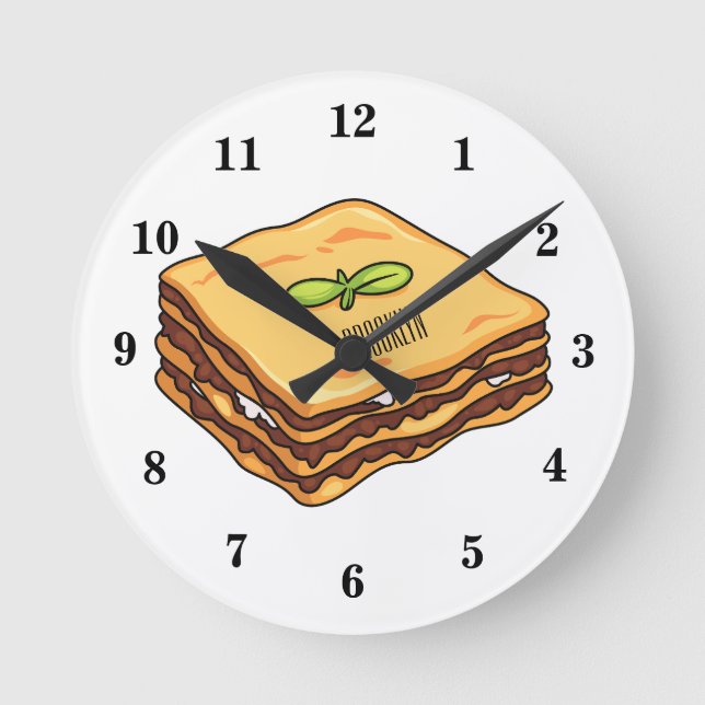 Horloge Ronde Illustration de Lasagna (Recto)