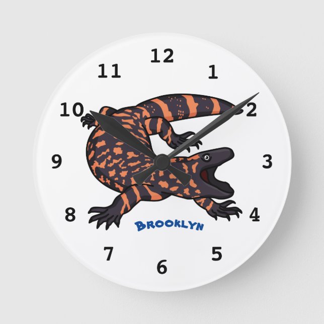 Horloge Ronde Illustration de lézard géant affamé (Recto)