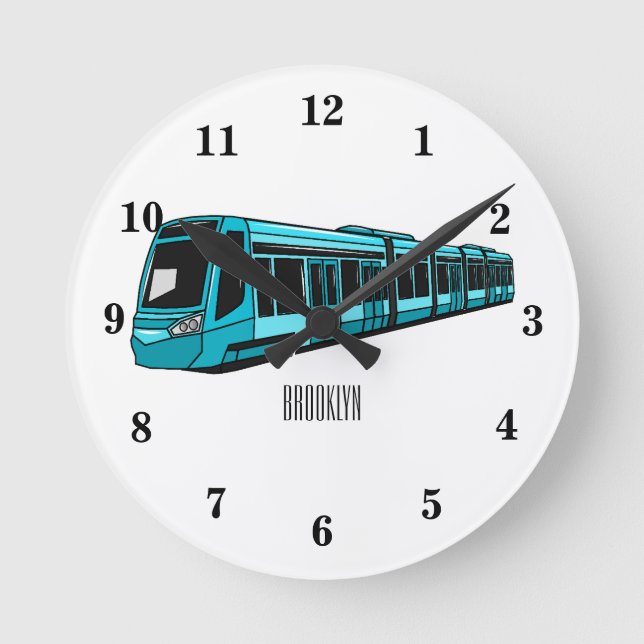 Horloge Ronde Illustration de locomotive électrique (Recto)