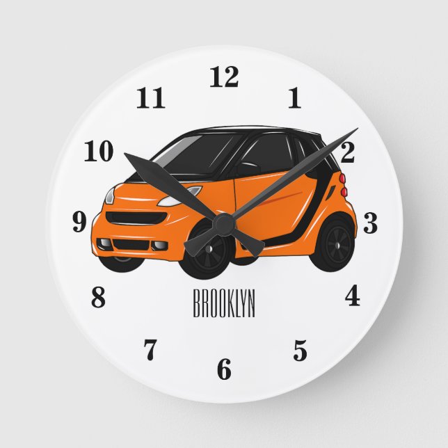Horloge Ronde Illustration de micro-voiture (Recto)