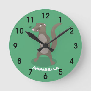 Horloge Ronde Illustration de mignonne mangouste