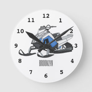 Horloge Ronde Illustration de motoneige