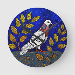 Horloge Ronde Illustration de pigeon
