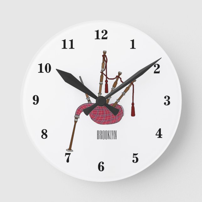 Horloge Ronde Illustration de pipes (Recto)