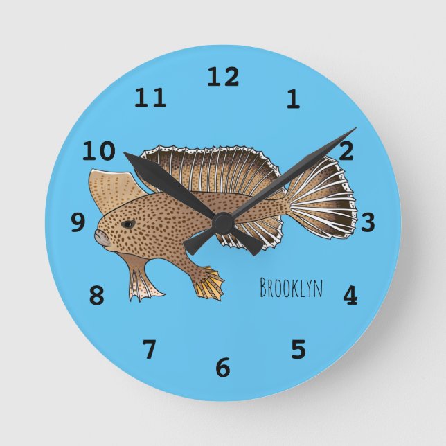 Horloge Ronde Illustration de poisson à main (Recto)