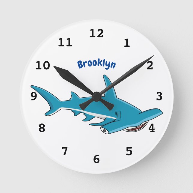 Horloge Ronde Illustration de requin marteau (Recto)