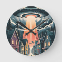 Illustration de rue nocturne d'enlèvement par OVNI