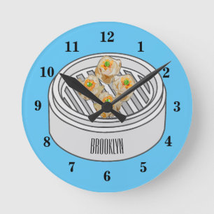 Horloge Ronde Illustration de Shumai dim sum