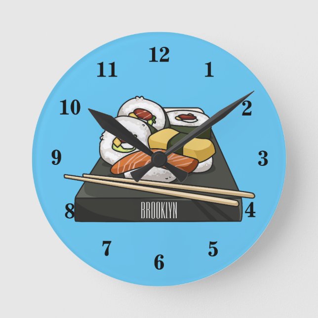 Horloge Ronde Illustration de sushi (Recto)