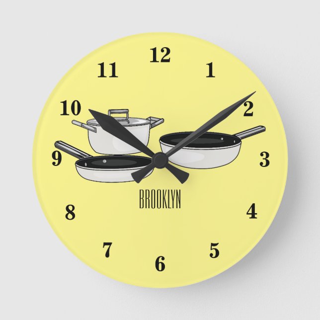 Horloge Ronde Illustration des jeux de cuisine (Recto)