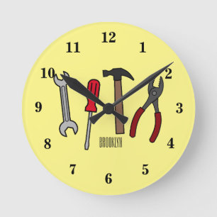 Horloge Ronde Illustration des outils de menuiserie