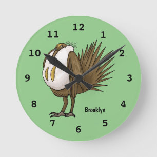Horloge Ronde Illustration d'oiseau de coquine