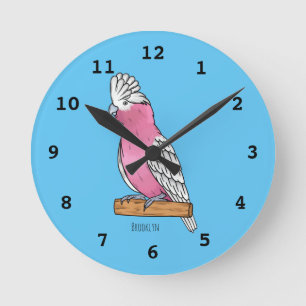 Horloge Ronde Illustration d'oiseau de Galah