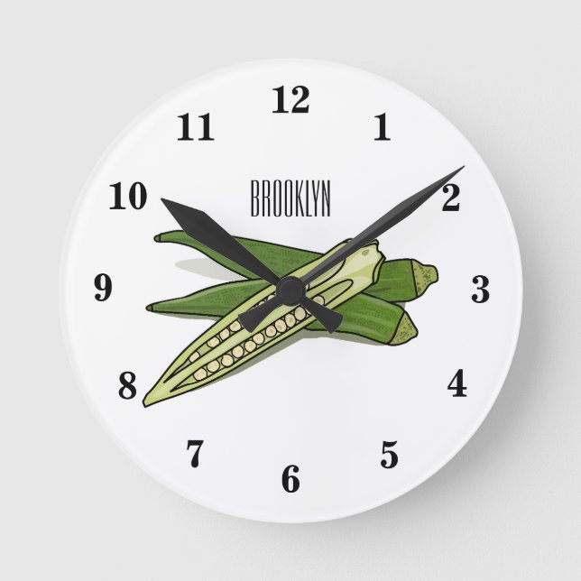 Horloge Ronde Illustration d'Okra (Recto)