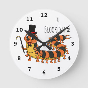 Horloge Ronde Illustration drôle de dessin animé centipede