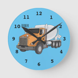 Horloge Ronde Illustration du camion de mélange de béton