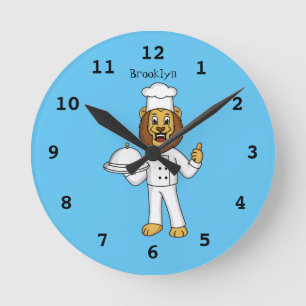 Horloge Ronde Illustration du chef mignon lion