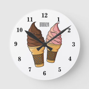 Horloge Ronde Illustration du cône de crème glacée