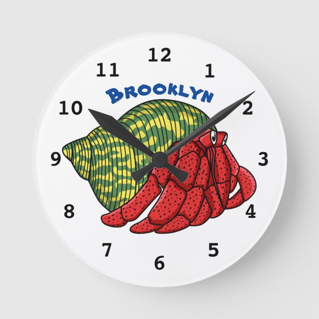 Horloge Ronde Illustration du crabe mignon (Recto)